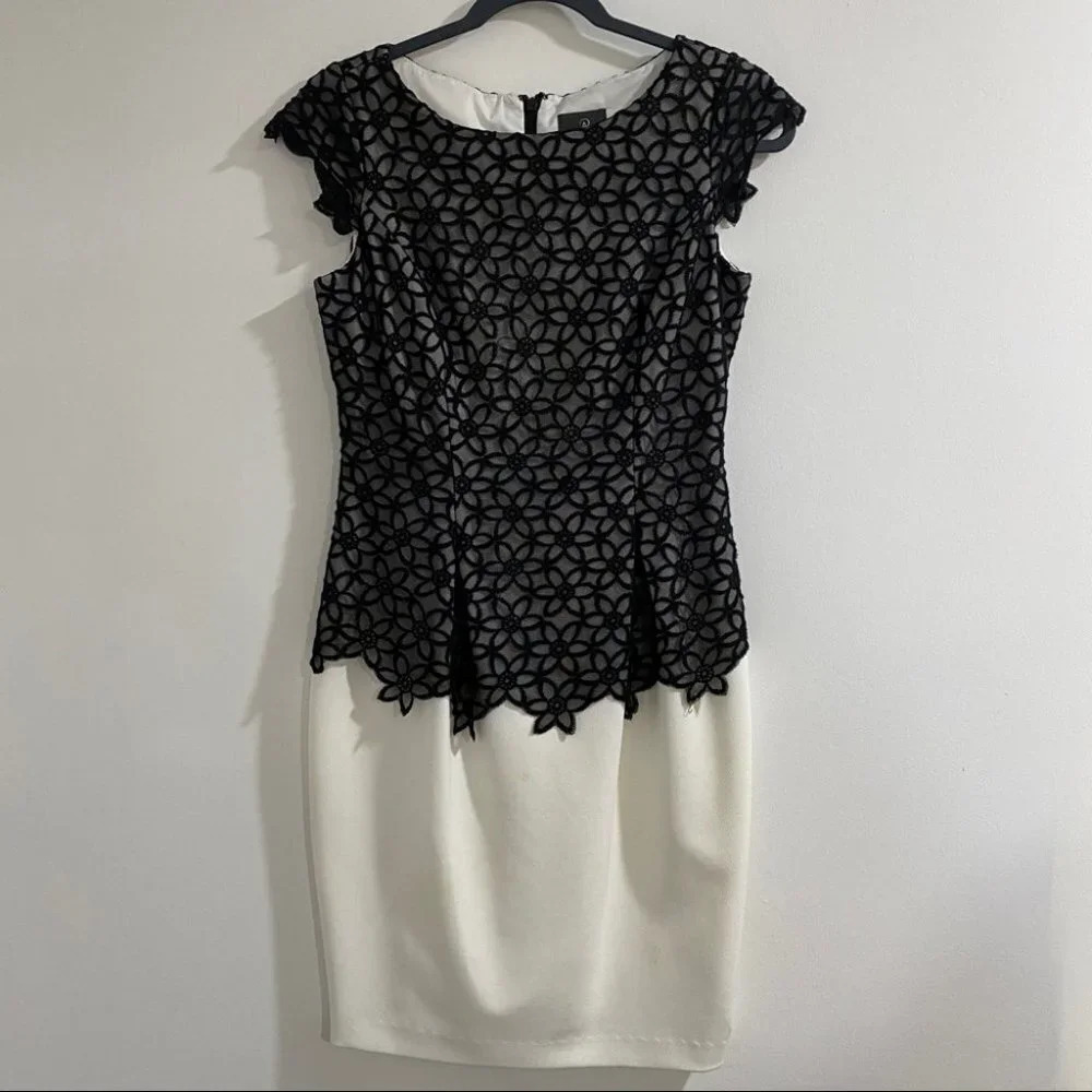 Adrianna Papell Lace Overlay Sheath‎ Dress Formal